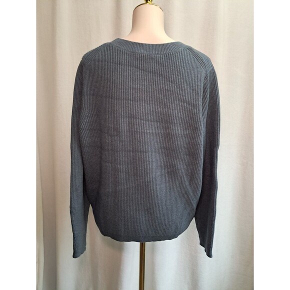 J.Crew Ribbed Stretch Crewneck Sweater Blue Gray  Soft Feel BJ580 $128 Size M - Picture 5 of 11